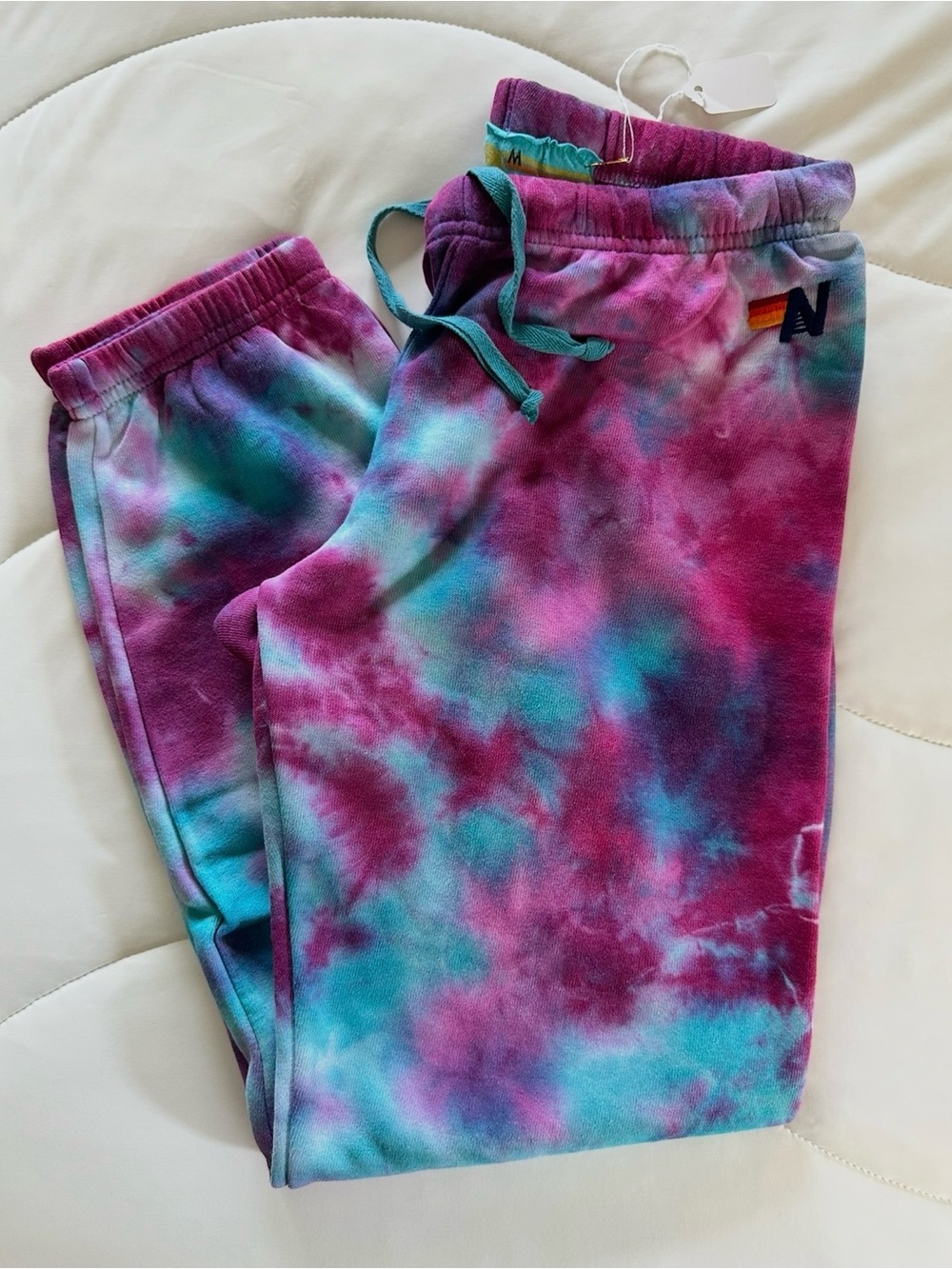Aviator Nation Women’s Tie-Dye Joggers in Pink & Blue Size M - NWT